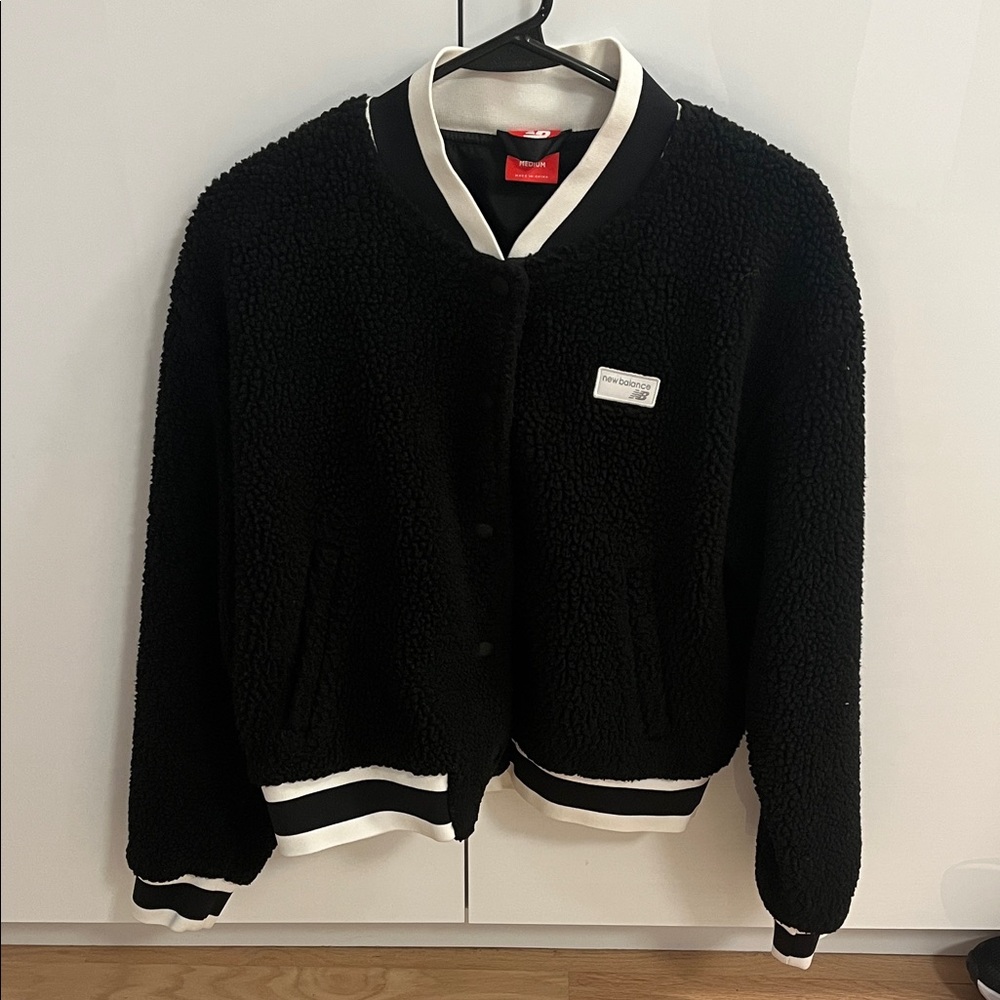 New Balance Black Fleece Varsity Jacket